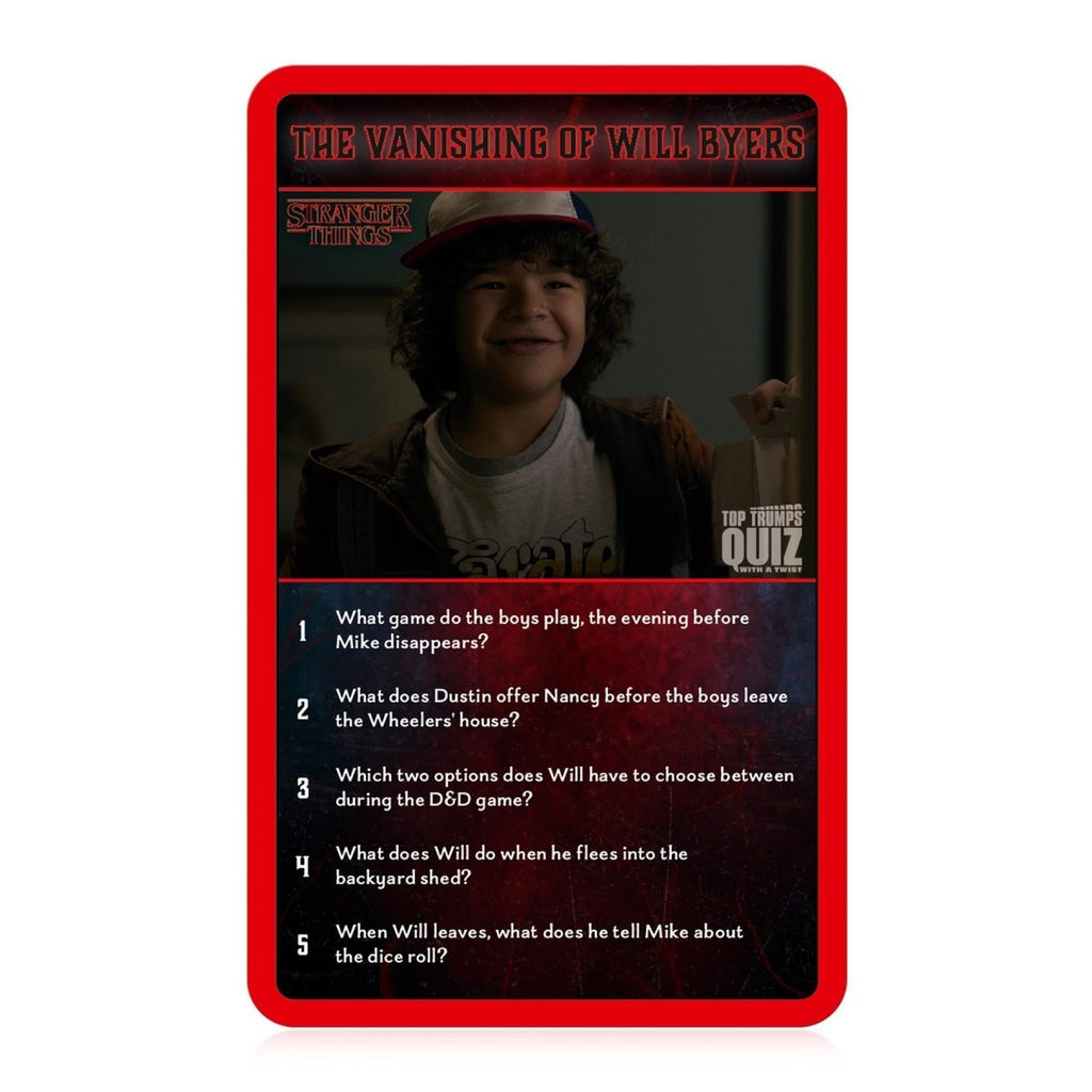 Stranger Things Top Trumps Quiz Card Game - Inspire Newquay