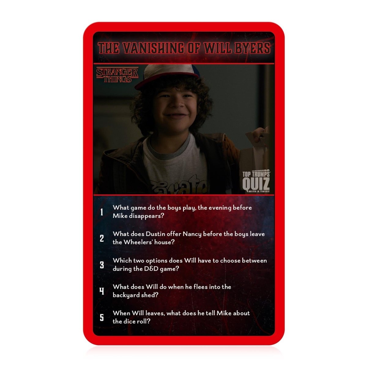 Stranger Things Top Trumps Quiz Card Game - Inspire Newquay