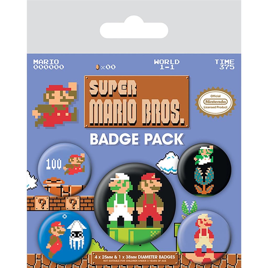 Super Mario Bros Badge Pack - Inspire Newquay