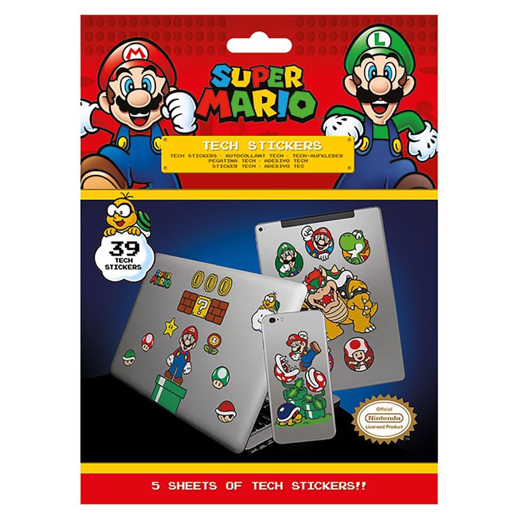Super Mario (Mushroom Kingdom) Tech Stickers - Inspire Newquay