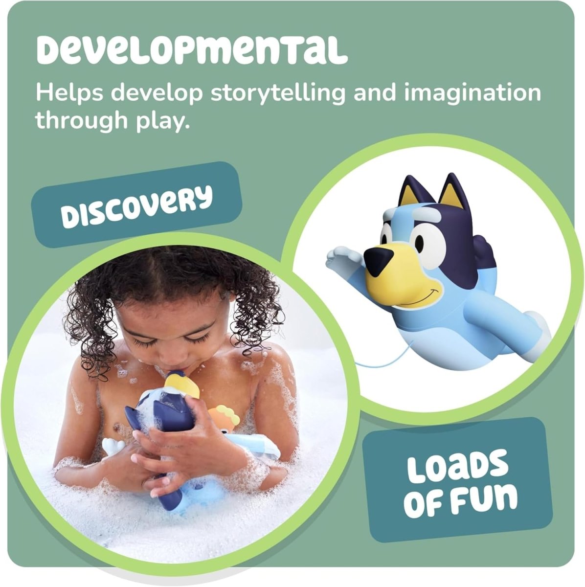 TOMY Toomies Swimming Bluey - Toddler Bath Bluey Toy with Pull String - Inspire Newquay