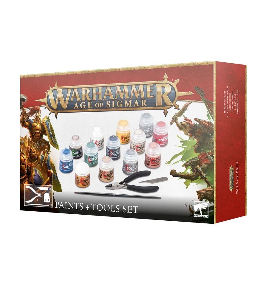 Warhammer Age Of Sigmar: Paints + Tools Set - Inspire Newquay