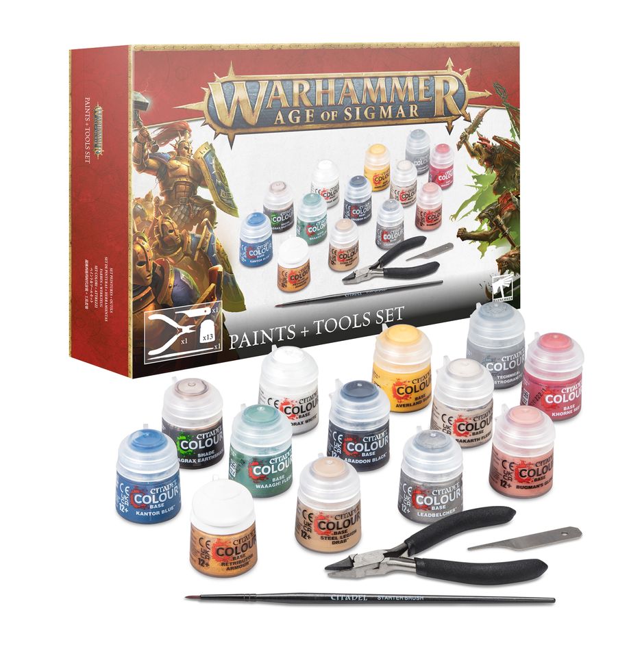 Warhammer Age Of Sigmar: Paints + Tools Set - Inspire Newquay
