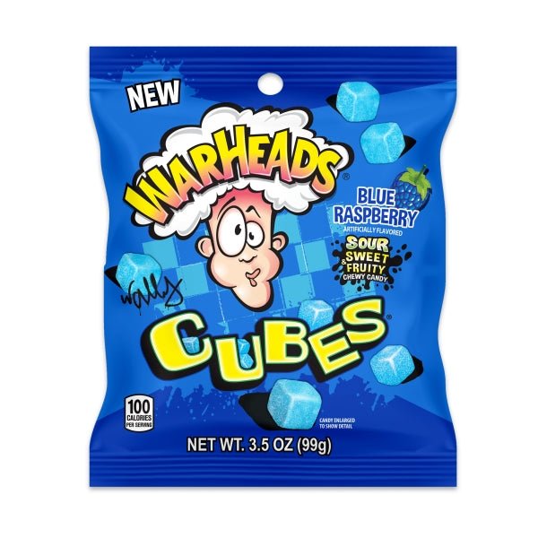 Warheads Blue Raspberry Cubes (Peg Bag) - Inspire Newquay
