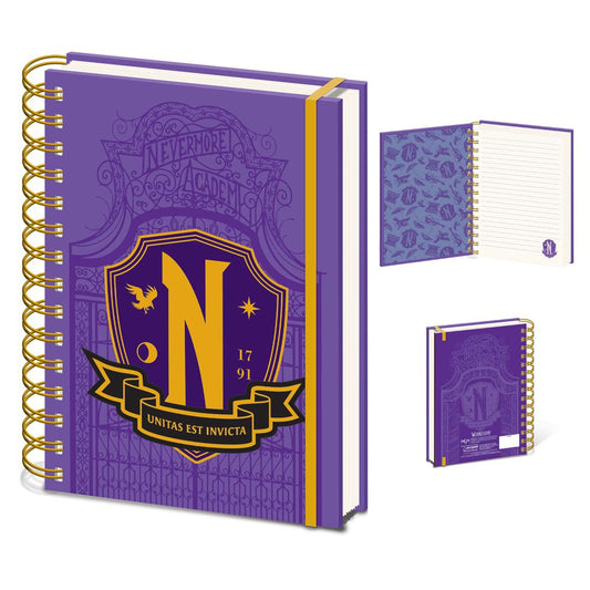 Wednesday (Nevermore Shield) A5 Wiro Notebook - Inspire Newquay