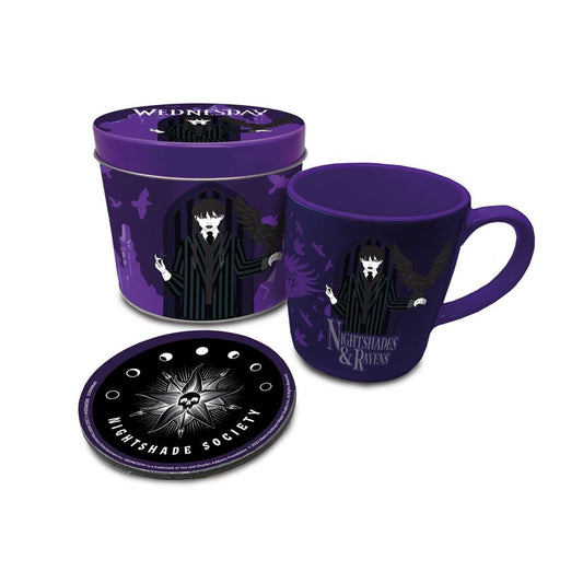 Wednesday (Nightshades & Ravens) Gift Set (Mug & Coaster In Keepsake Tin) - Inspire Newquay