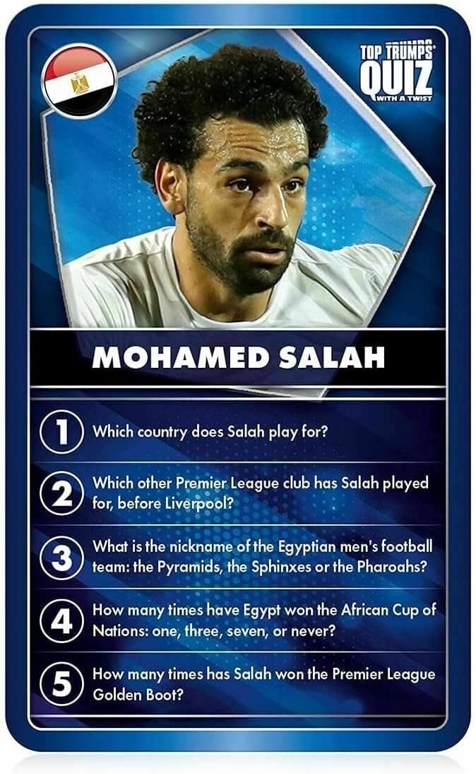 World Football Stars Blue Top Trumps Quiz Card Game - Inspire Newquay
