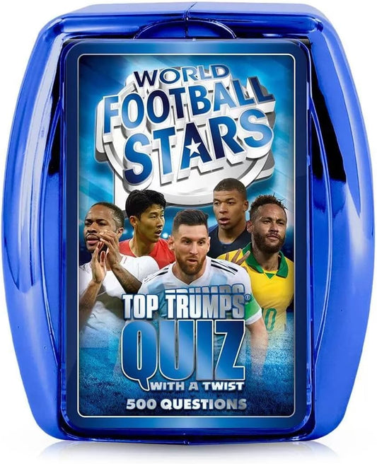 World Football Stars Blue Top Trumps Quiz Card Game - Inspire Newquay