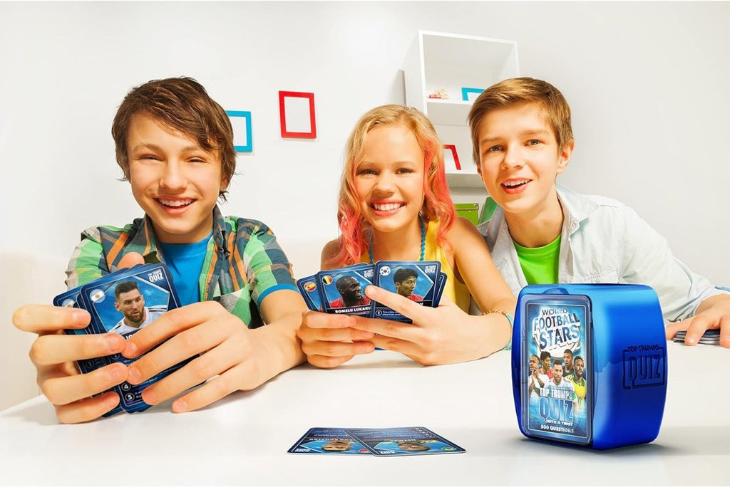 World Football Stars Blue Top Trumps Quiz Card Game - Inspire Newquay