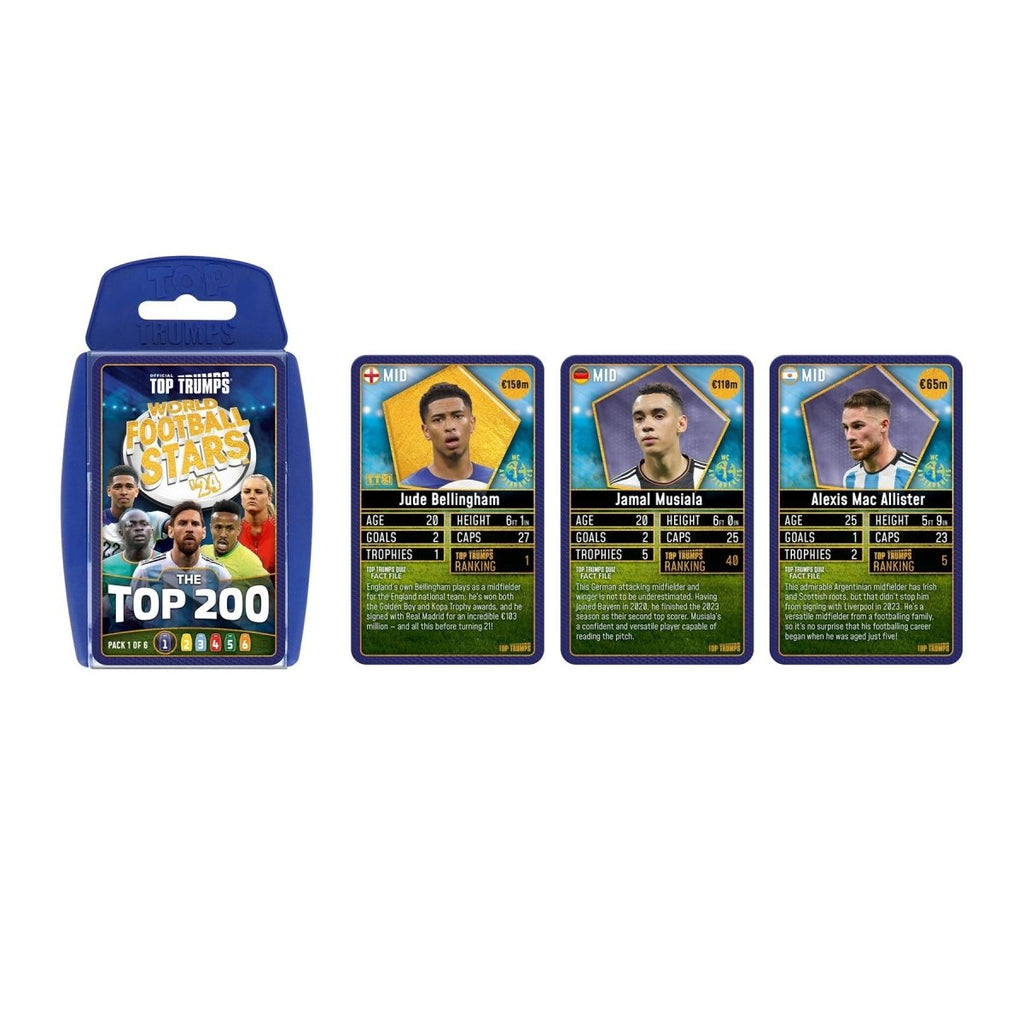 World Football Stars Top 200 - Pack 1 Top Trumps Card Game - Inspire Newquay