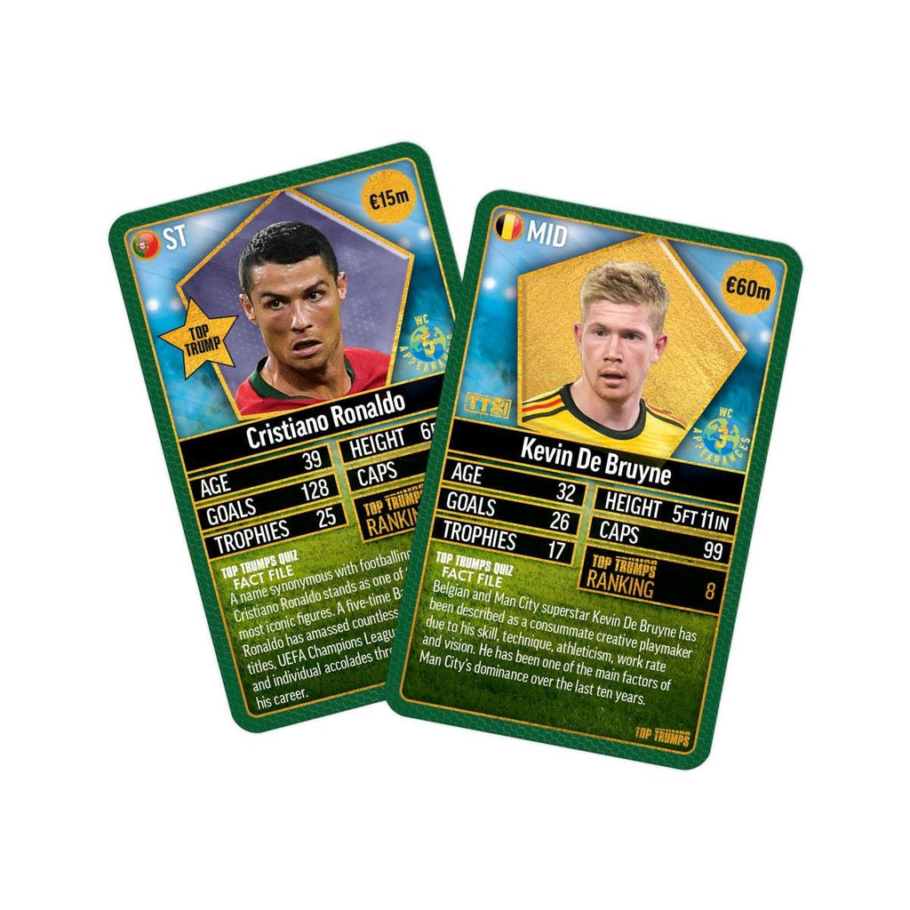World Football Stars Top 200 - Pack 5 Top Trumps Card Game - Inspire Newquay