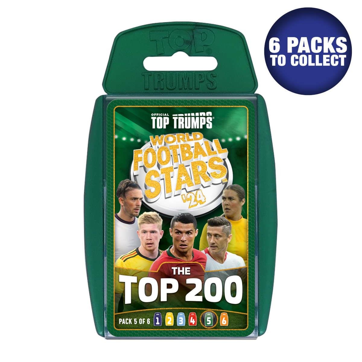 World Football Stars Top 200 - Pack 5 Top Trumps Card Game - Inspire Newquay