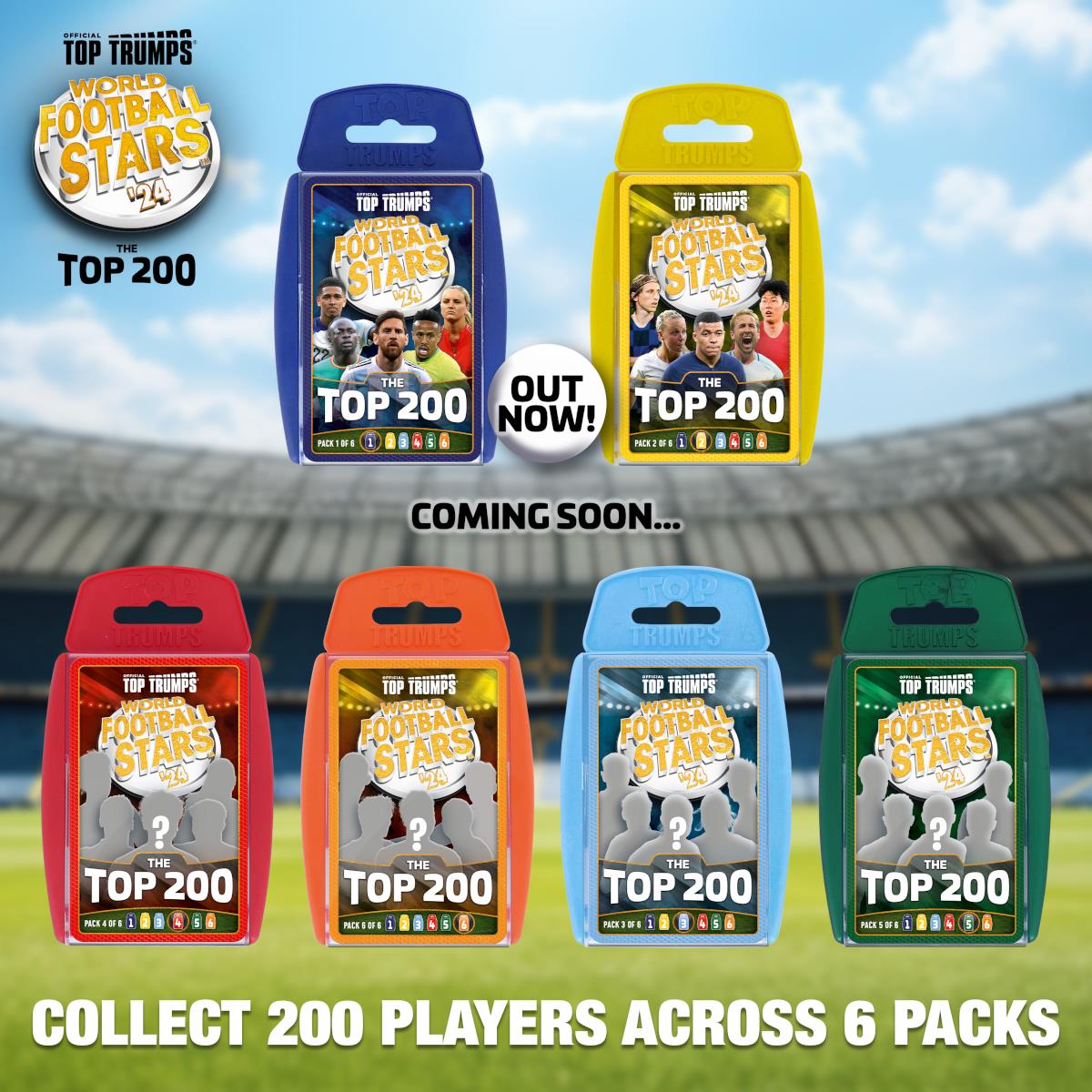 World Football Stars Top 200 - Pack 5 Top Trumps Card Game - Inspire Newquay