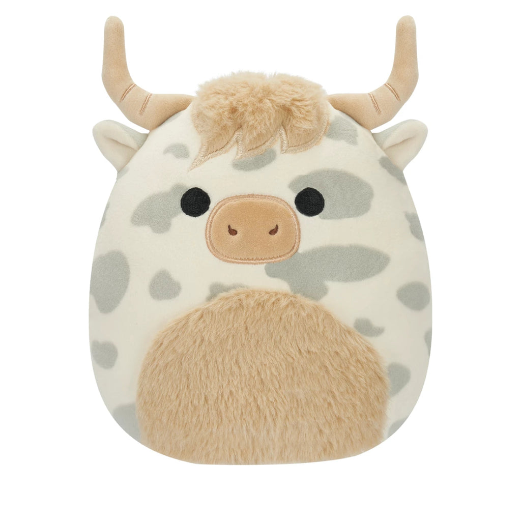 7.5" Borsa The Grey Spotted Highland Cow Squishmallows Plush - Inspire Newquay