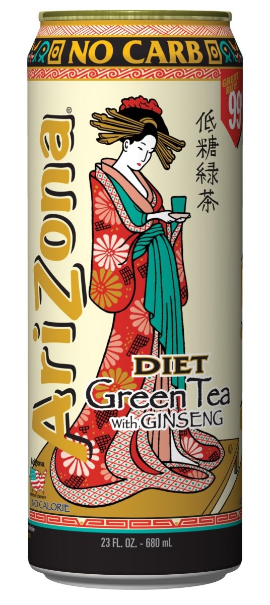 AriZona Diet Green Tea with Ginseng Can 680 ml - Inspire Newquay