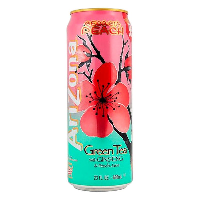 Arizona Georgia Peach Green Tea with Ginseng and Peach Juice 680ml - Inspire Newquay