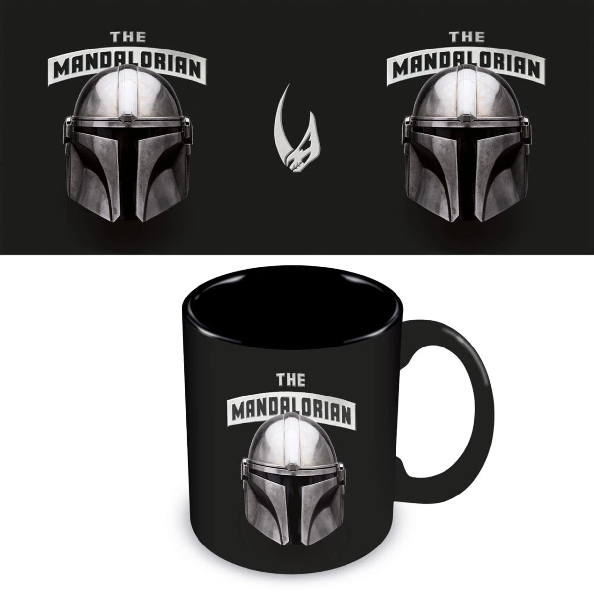 Beskar Helmet Mandalorian Black Mug - Inspire Newquay