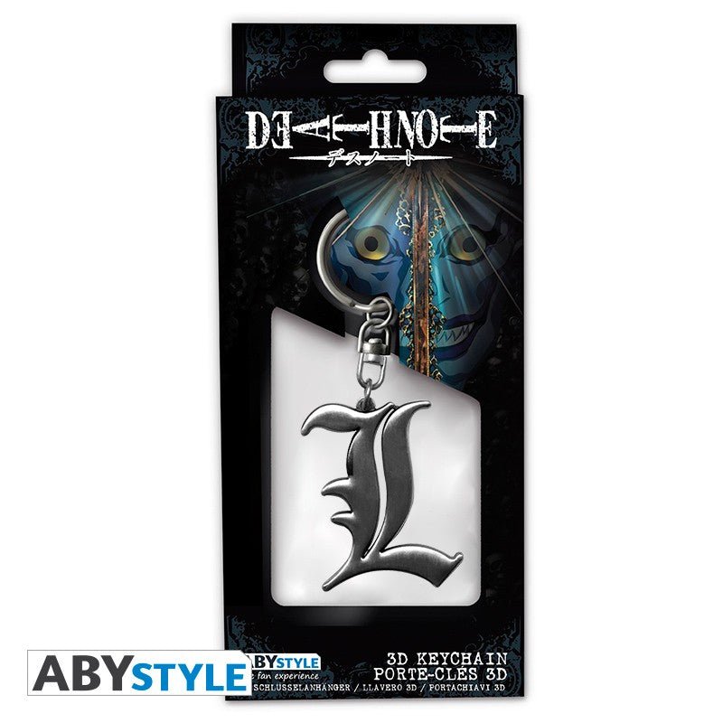 DEATH NOTE - Keychain 3D "L Symbol" - Inspire Newquay
