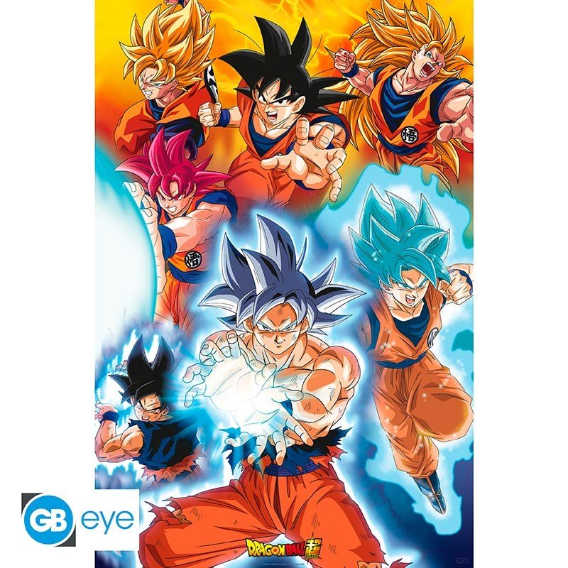 DRAGON BALL SUPER Poster Goku's transformations (91.5x61cm) - Inspire Newquay