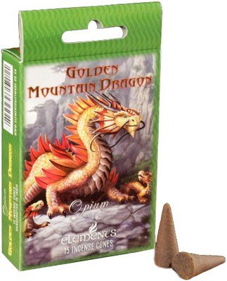 Golden Mountain Dragon Opium Incense Cones by Anne Stokes - Inspire Newquay