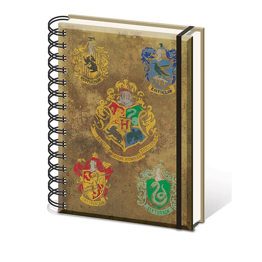 Harry Potter (Colourful Crest) A5 Wiro Notebook - Inspire Newquay