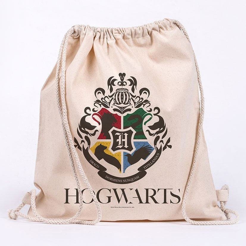 Harry Potter Hogwarts Cotton Drawstring Bag - Inspire Newquay
