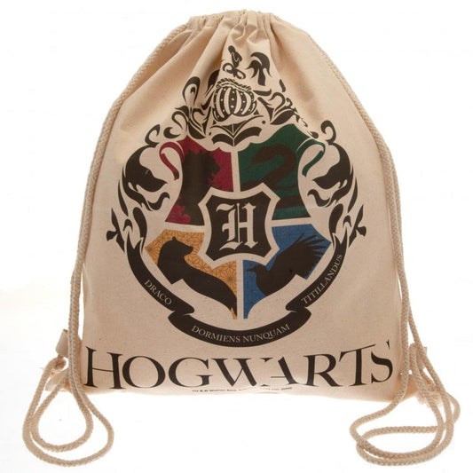 Harry Potter Hogwarts Cotton Drawstring Bag - Inspire Newquay