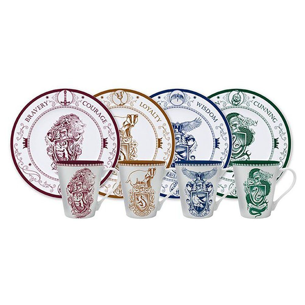 Harry Potter Hogwarts Houses Dinner Plates & Coffee Mugs Collectors Set - Inspire Newquay