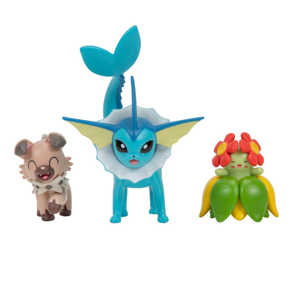 Jazwares Pokemon Battle Figure Set 3-Pack (Rockruff, Bellossom, Vaporeon) - Inspire Newquay