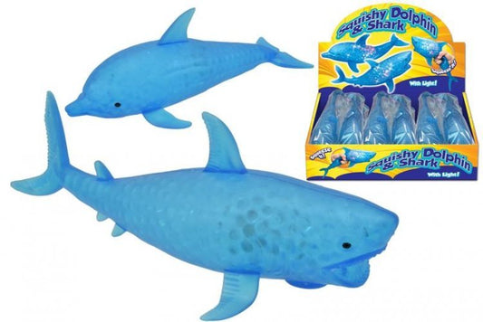 Light Up Squeeze Squishy Shark & Dolphin Toy - Inspire Newquay