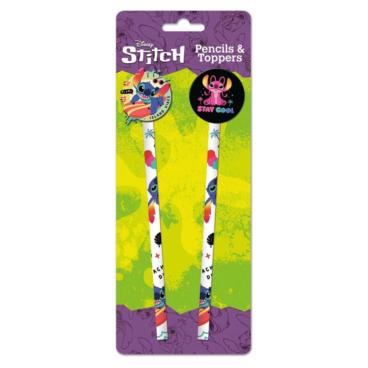 Lilo And Stitch Pencils (Acid Pops) Pencils And Toppers 2Pk - Inspire Newquay