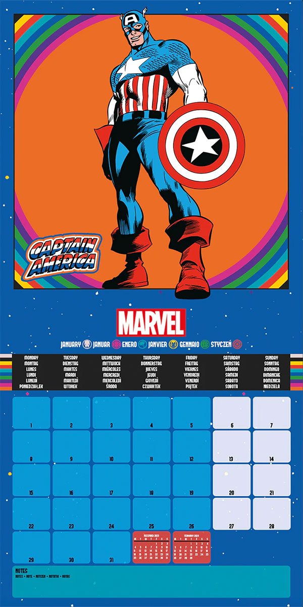 Marvel 2024 30X30cm Square Calendar - Inspire Newquay