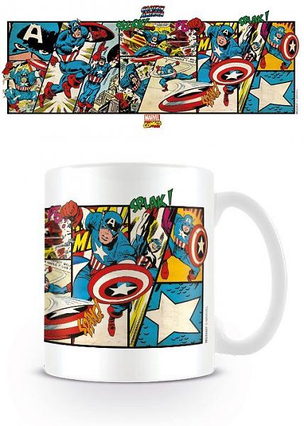 Marvel: Retro Captain America Panels Mug - Inspire Newquay