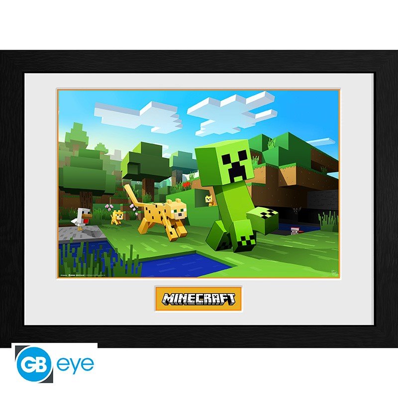 MINECRAFT - Framed Print "Ocelot Chase" (12x16) - Inspire Newquay