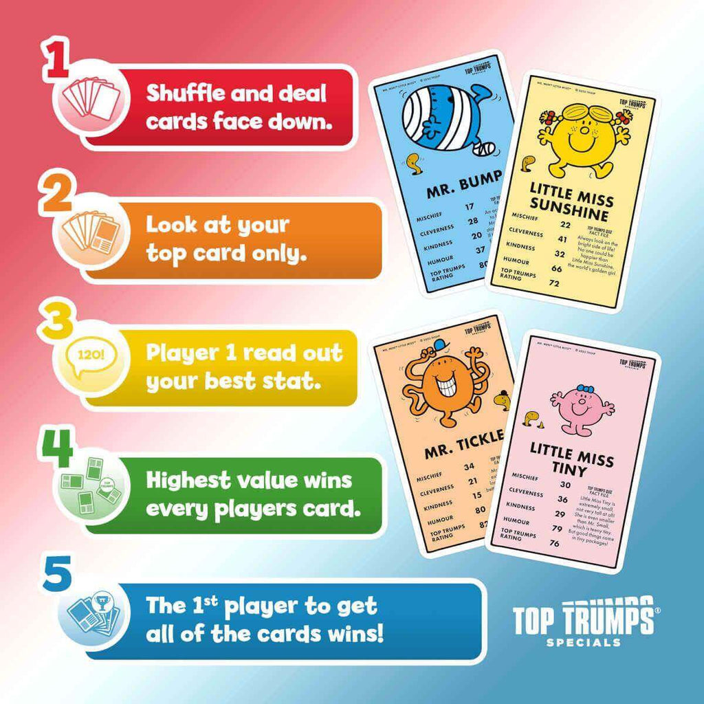 Mr Men &amp; Little Miss Top Trumps Card Game - Inspire Newquay