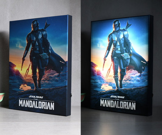 Nightfall Mandalorian Star Wars Light Up Canvas 30 x 40cm - Inspire Newquay