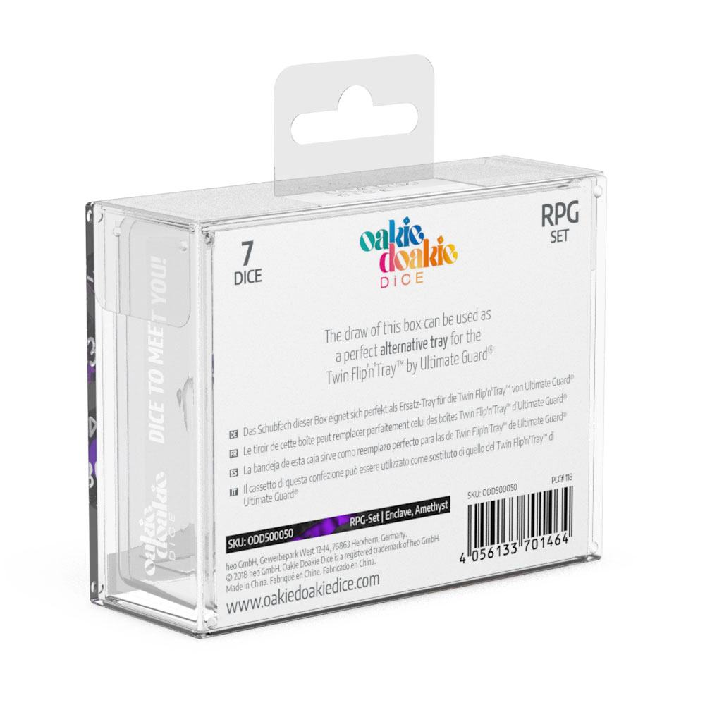 Oakie Doakie Dice RPG Set Enclave - Amethyst - Inspire Newquay