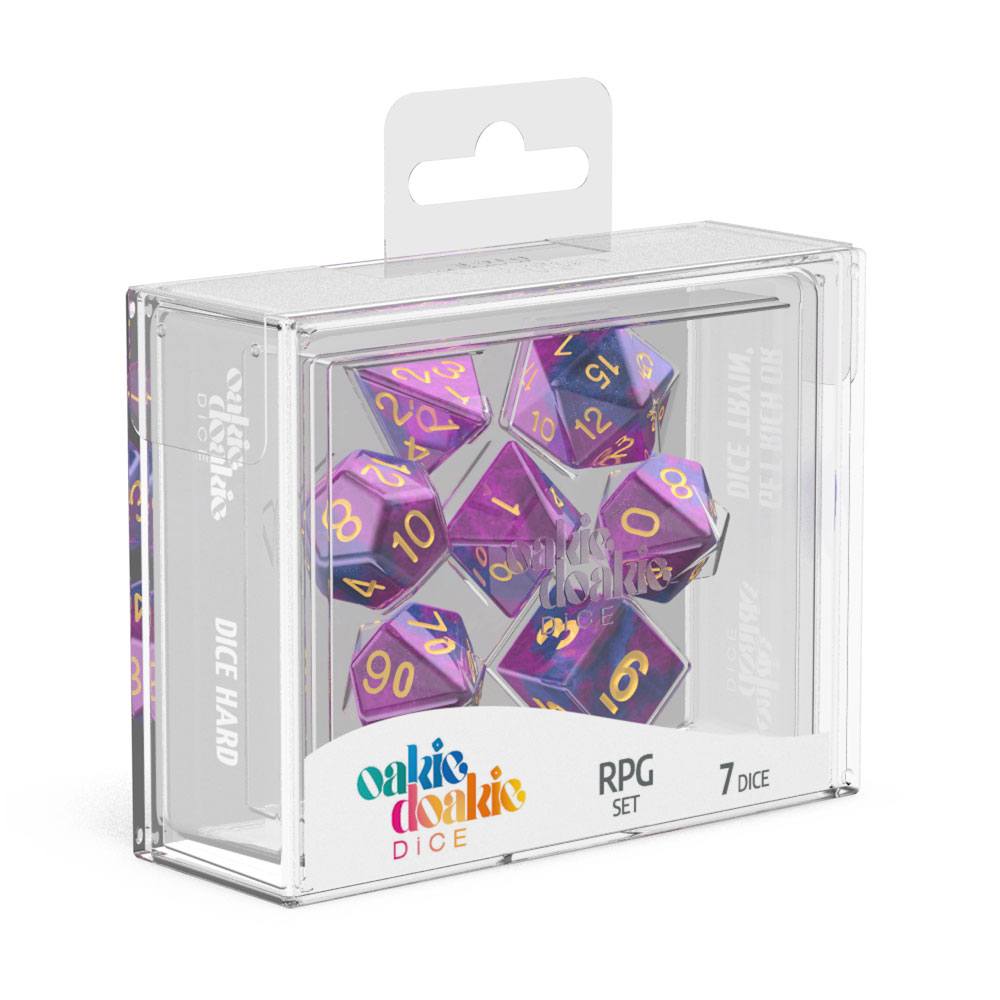Oakie Doakie Dice RPG Set Gemidice - Amethyst - Inspire Newquay