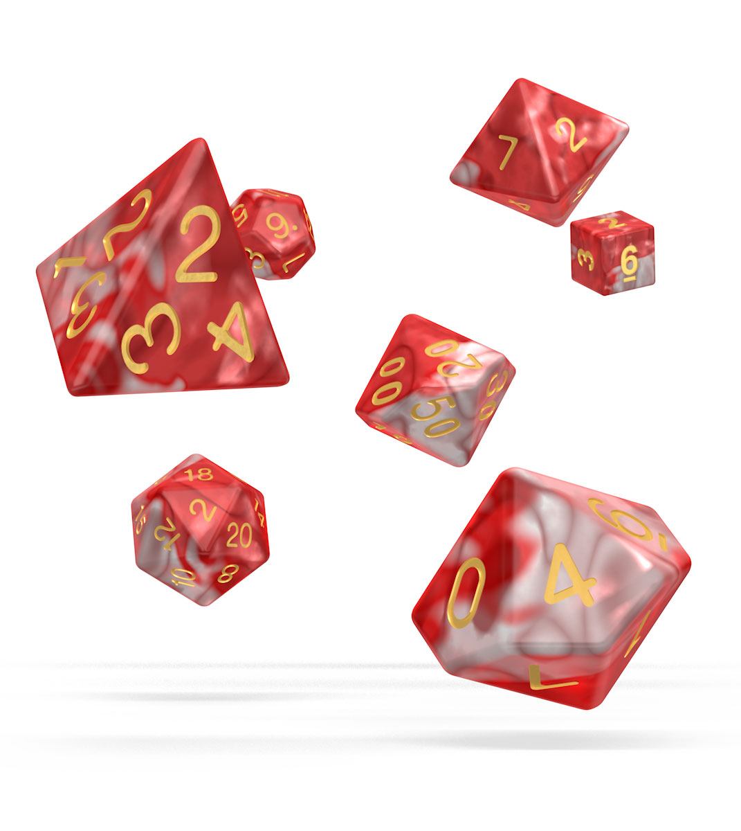 Oakie Doakie Dice RPG Set Gemidice - Red Sky - Inspire Newquay