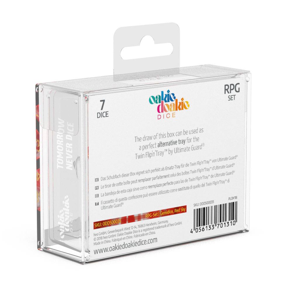 Oakie Doakie Dice RPG Set Gemidice - Red Sky - Inspire Newquay