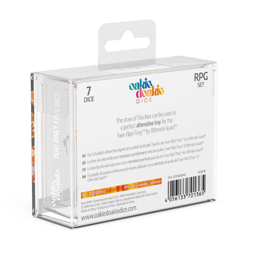 Oakie Doakie Dice RPG Set Gemidice - Sunstone - Inspire Newquay