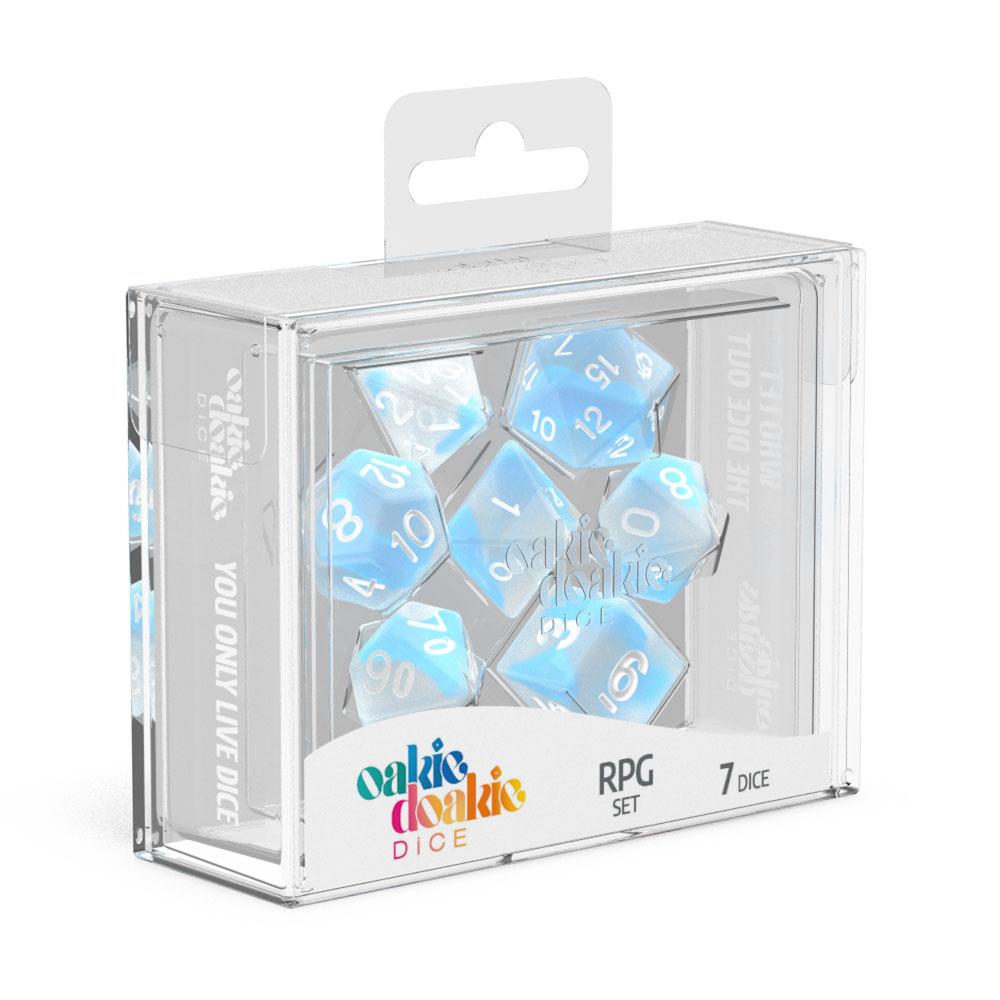 Oakie Doakie Dice RPG Set Glow in the Dark - Arctic - Inspire Newquay