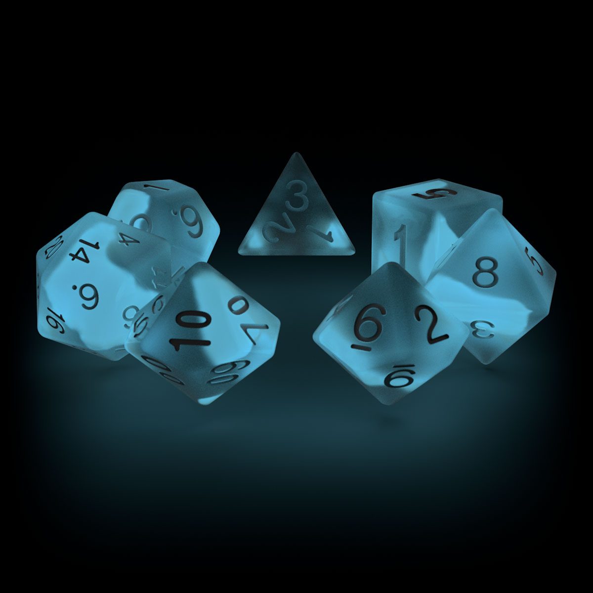 Oakie Doakie Dice RPG Set Glow in the Dark - Arctic - Inspire Newquay