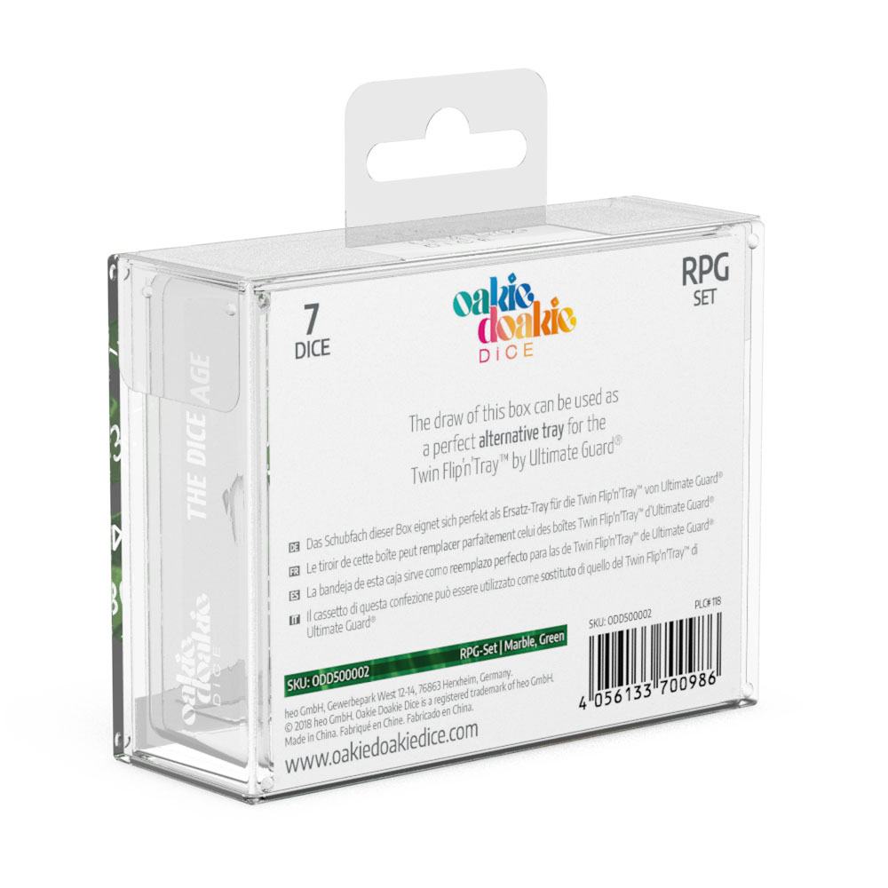 Oakie Doakie Dice RPG Set Marble - Green - Inspire Newquay