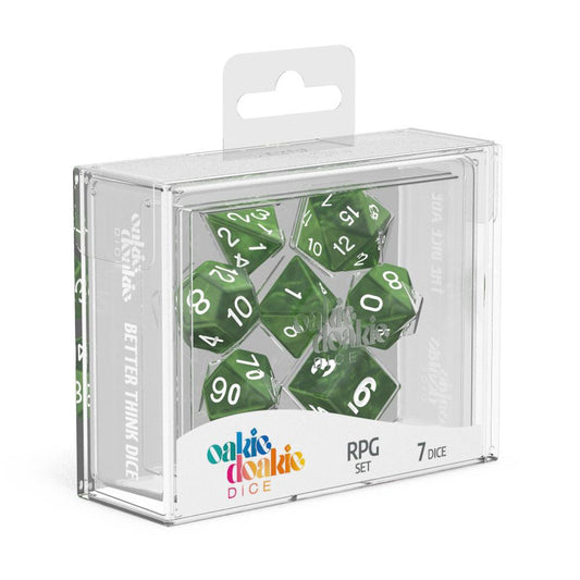 Oakie Doakie Dice RPG Set Marble - Green - Inspire Newquay