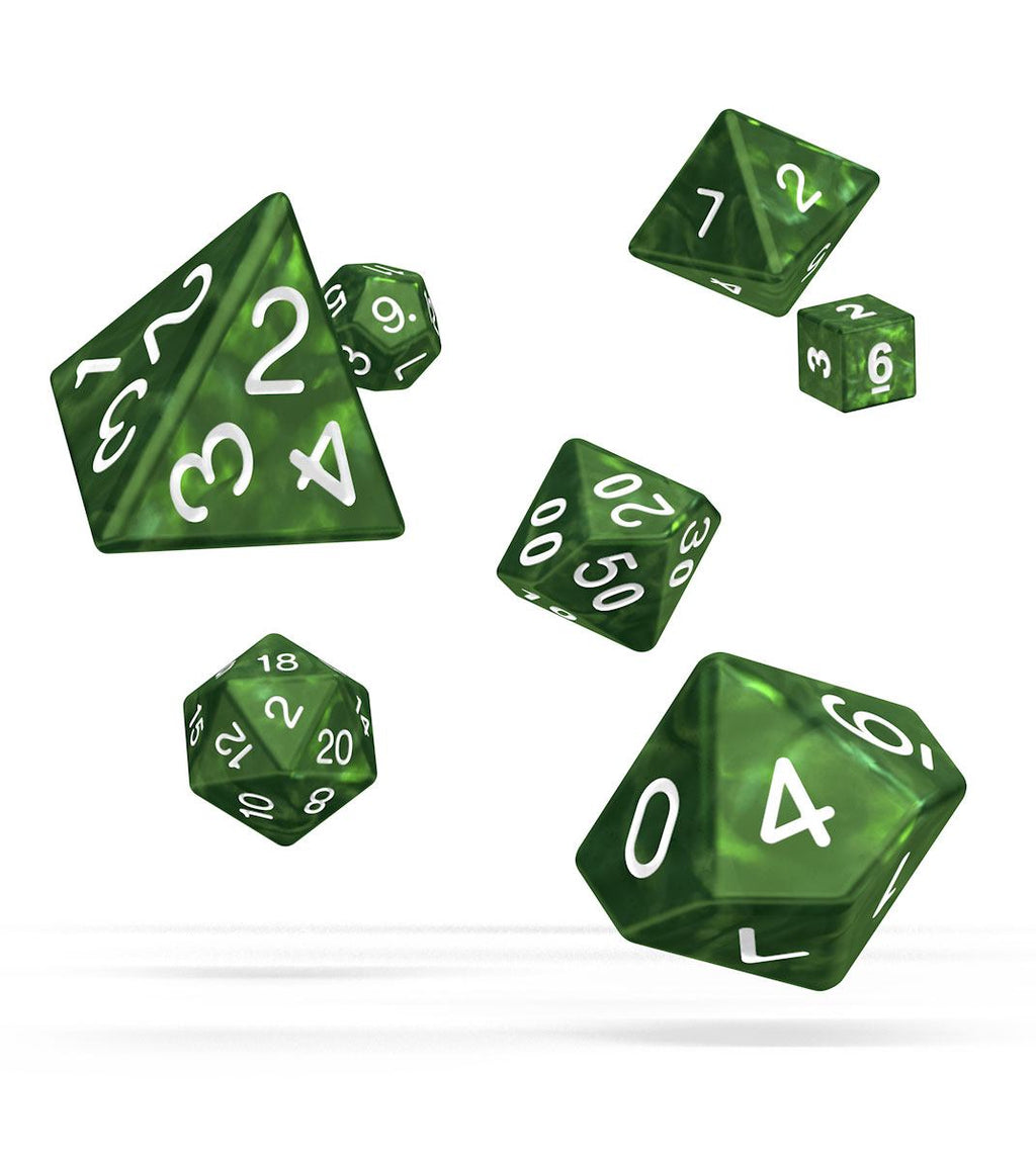 Oakie Doakie Dice RPG Set Marble - Green - Inspire Newquay