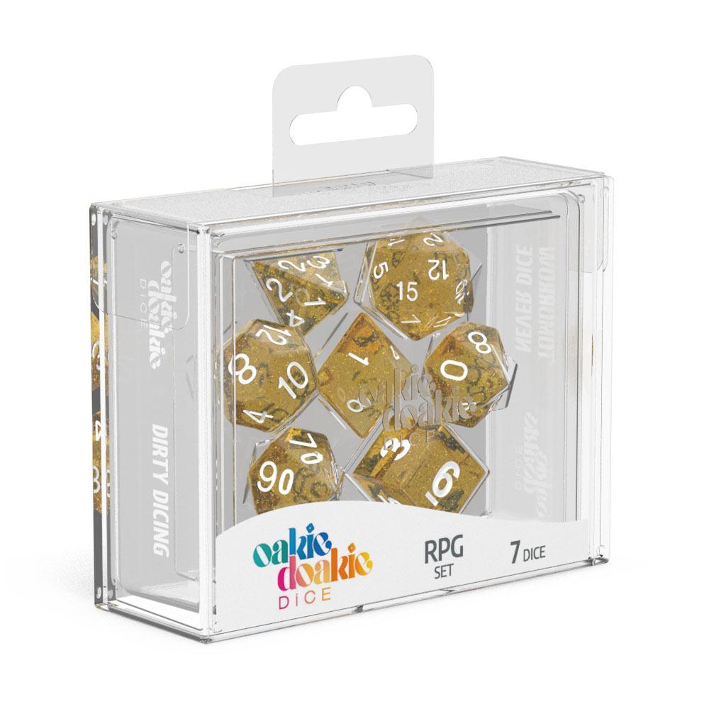 Oakie Doakie Dice RPG Set Speckled - Orange - Inspire Newquay