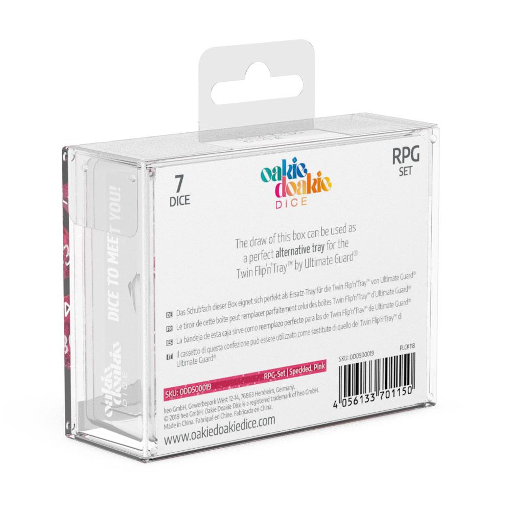 Oakie Doakie Dice RPG Set Speckled - Pink - Inspire Newquay