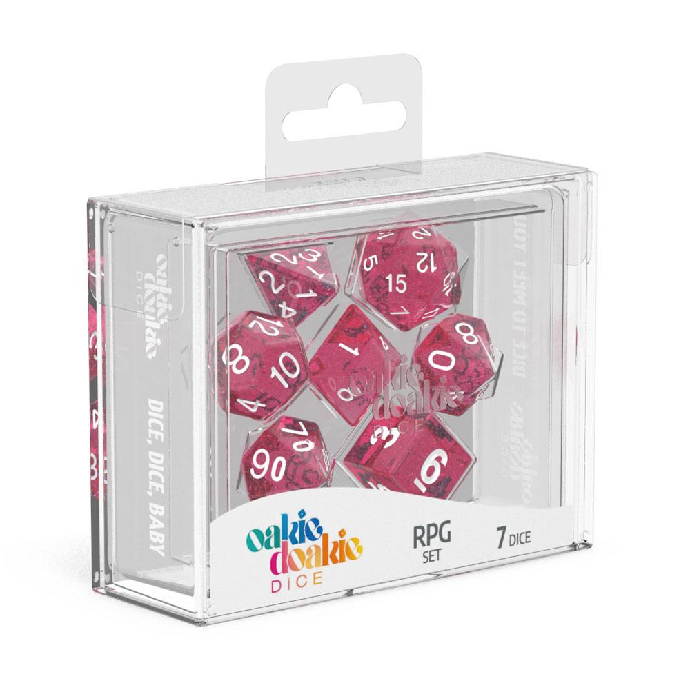 Oakie Doakie Dice RPG Set Speckled - Pink - Inspire Newquay