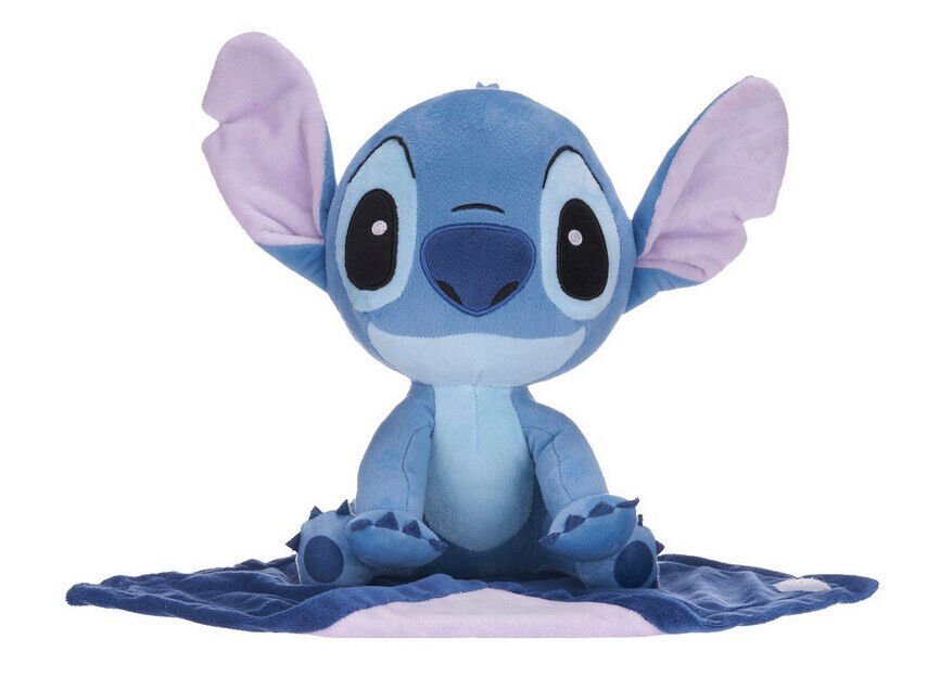 Official 10" Blankies Stitch Soft Plush Toy With Detachable Blanket - Inspire Newquay